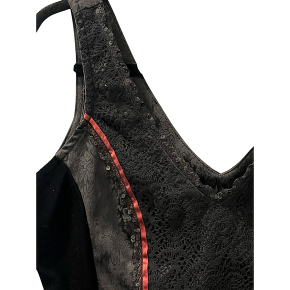 Zoe California Vintage 90's Silk Velvet Sequins Top Size Medium Festival Goth - Picture 2 of 8